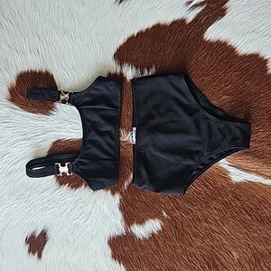 Cute Swimsuit Black & Gold Small New